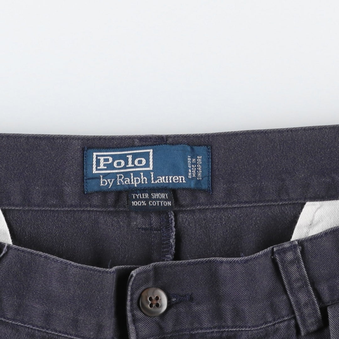 Ralph Lauren POLO by Ralph Lauren TYLER SHORT Two-pleat chino shorts, short pants, men's size W34 cotton navy blue type Vintage Second Hand