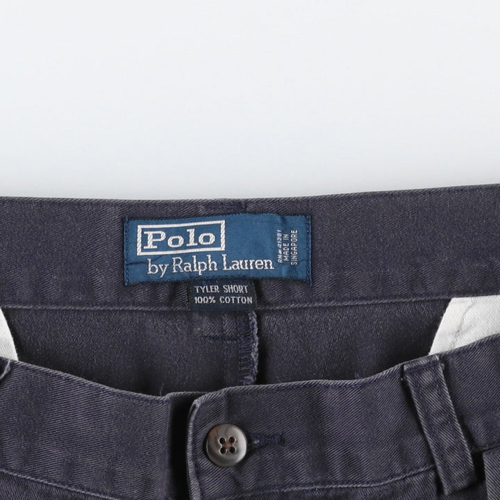 Ralph Lauren POLO by Ralph Lauren TYLER SHORT Two-pleat chino shorts, short pants, men's size W34 cotton navy blue type Vintage Second Hand