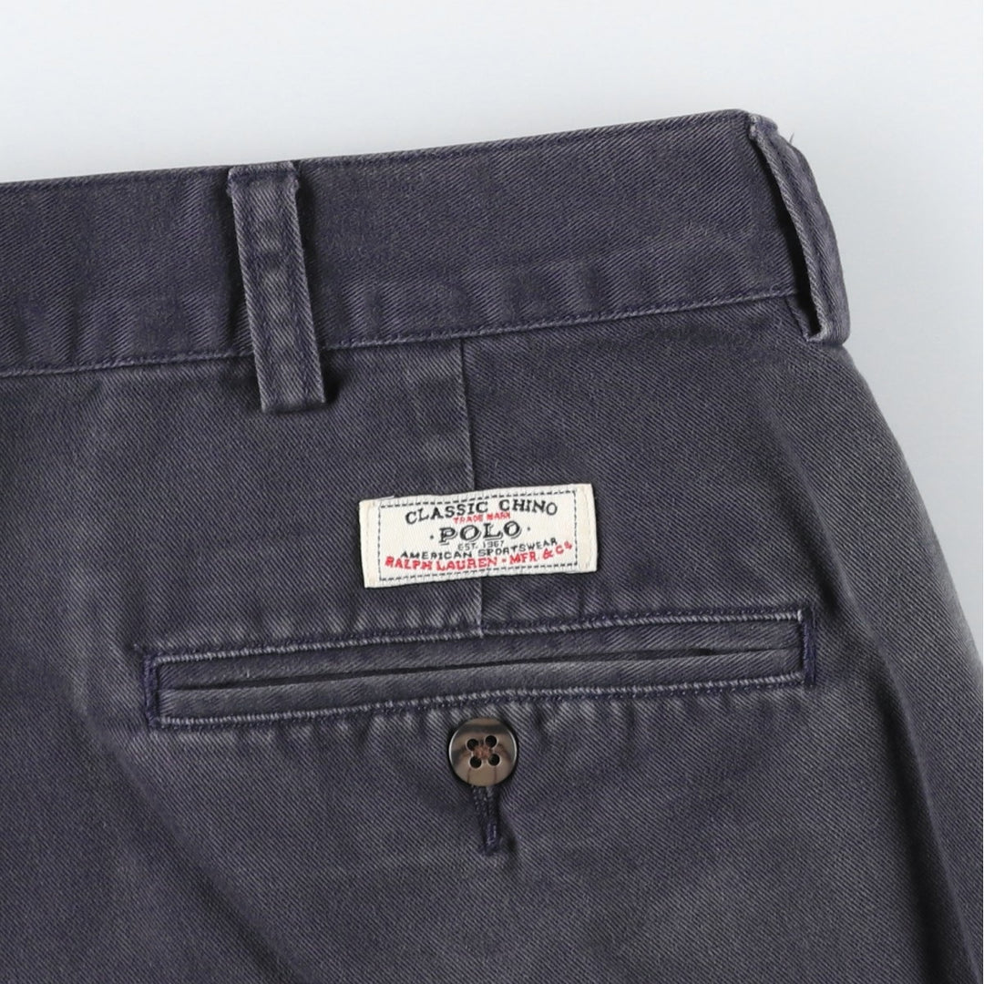 Ralph Lauren POLO by Ralph Lauren TYLER SHORT Two-pleat chino shorts, short pants, men's size W34 cotton navy blue type Vintage Second Hand