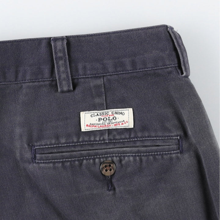Ralph Lauren POLO by Ralph Lauren TYLER SHORT Two-pleat chino shorts, short pants, men's size W34 cotton navy blue type Vintage Second Hand