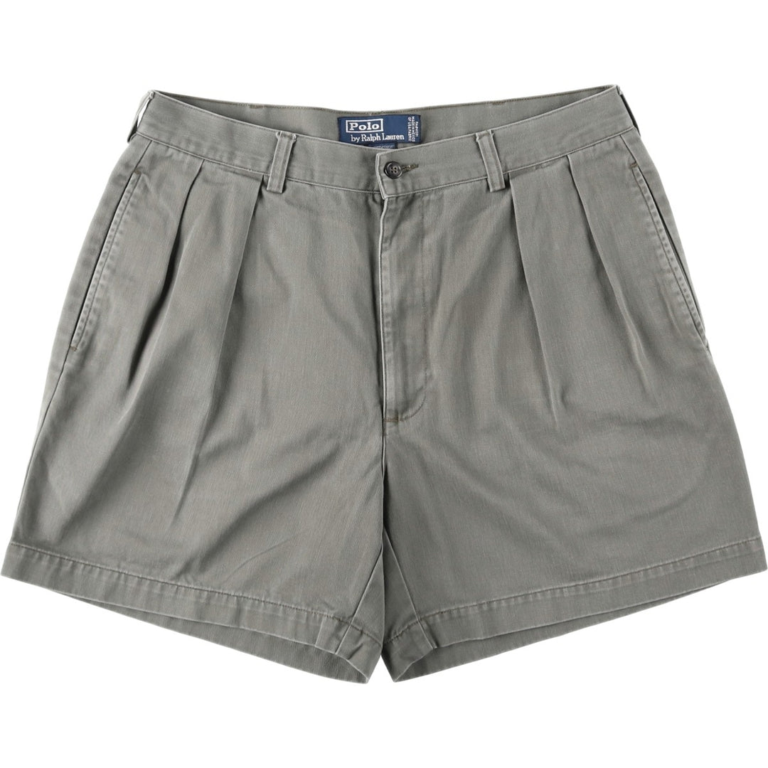 Ralph Lauren Polo Ralph Lauren ANDREW SHORT Two-Pleat Chino Shorts Men's W33 (approx.) cotton gray type Vintage Second Hand