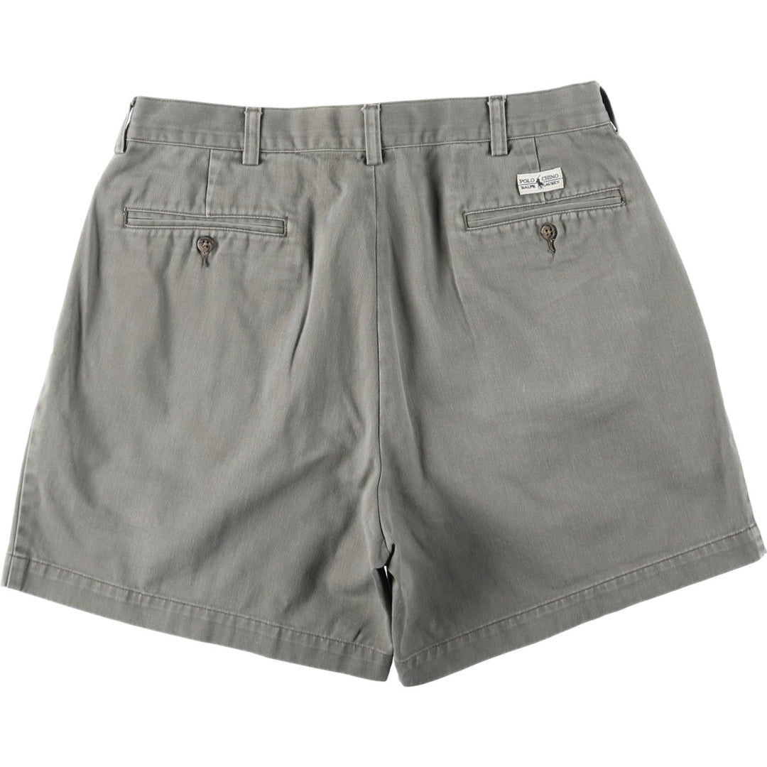 Ralph Lauren Polo Ralph Lauren ANDREW SHORT Two-Pleat Chino Shorts Men's W33 (approx.) cotton gray type Vintage Second Hand
