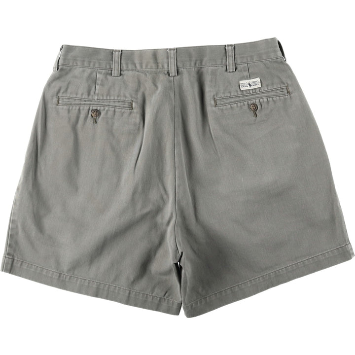 Ralph Lauren Polo Ralph Lauren ANDREW SHORT Two-Pleat Chino Shorts Men's W33 (approx.) cotton gray type Vintage Second Hand