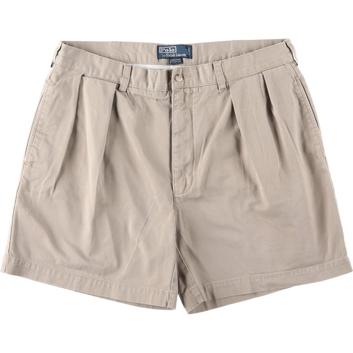 Ralph Lauren Polo by Ralph Lauren ANDREW SHORT Two-Pleat Chino Shorts, Men's Size W35 (approx.) cotton Beige type Vintage Second Hand