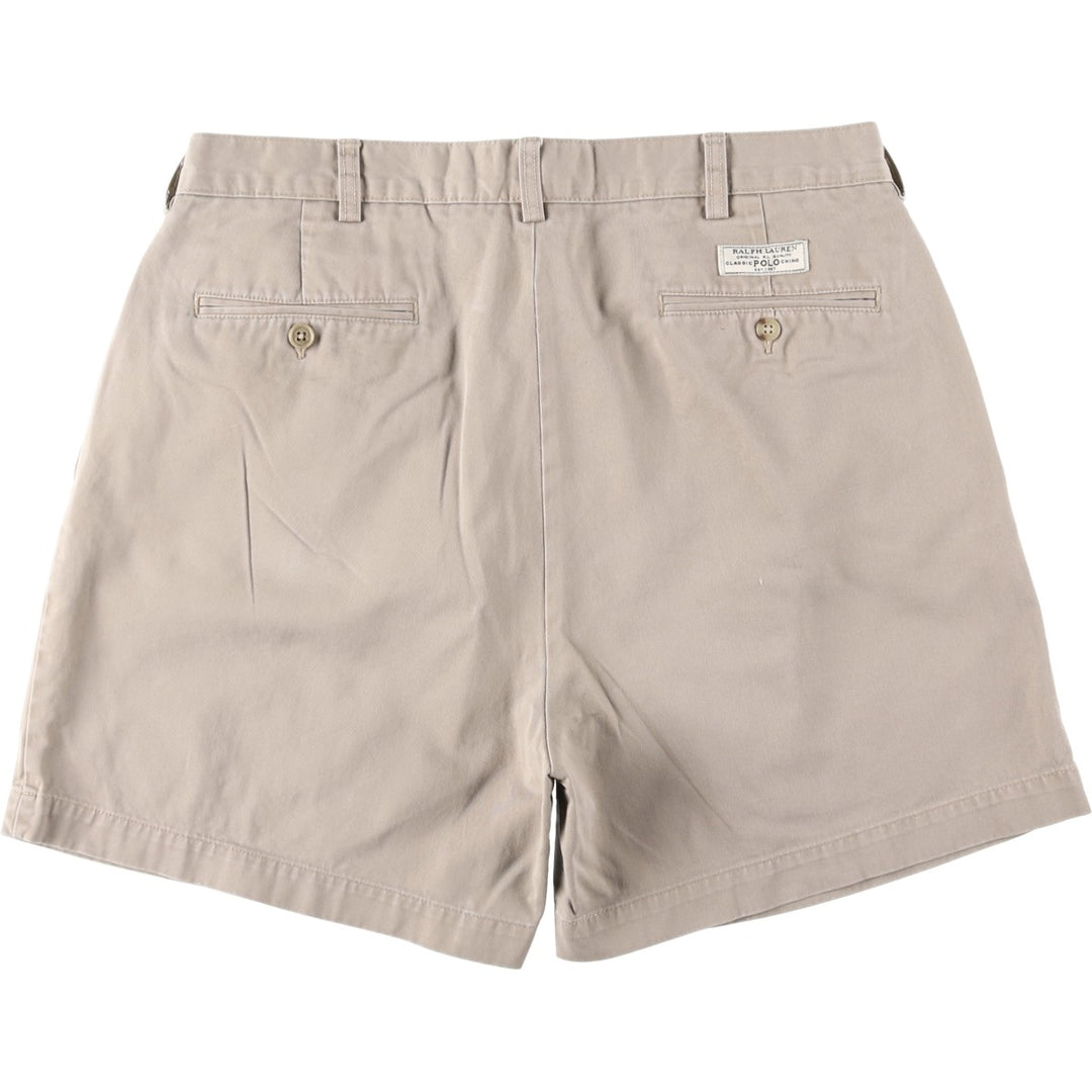 Ralph Lauren Polo by Ralph Lauren ANDREW SHORT Two-Pleat Chino Shorts, Men's Size W35 (approx.) cotton Beige type Vintage Second Hand