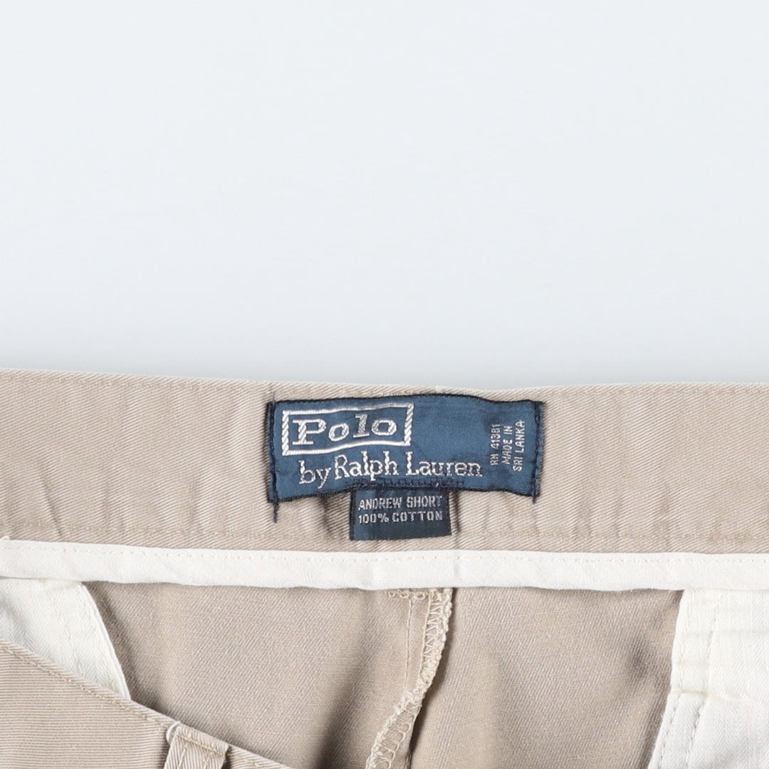 Ralph Lauren Polo by Ralph Lauren ANDREW SHORT Two-Pleat Chino Shorts, Men's Size W35 (approx.) cotton Beige type Vintage Second Hand