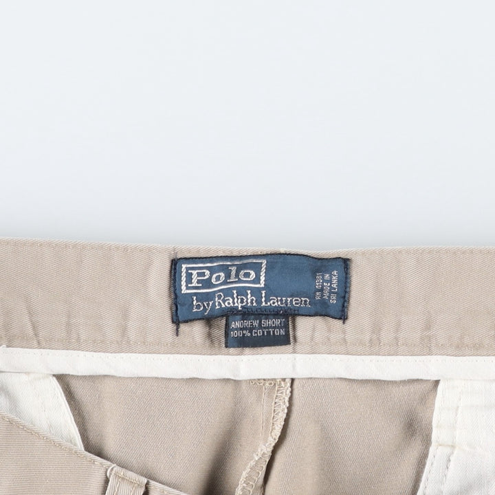 Ralph Lauren Polo by Ralph Lauren ANDREW SHORT Two-Pleat Chino Shorts, Men's Size W35 (approx.) cotton Beige type Vintage Second Hand