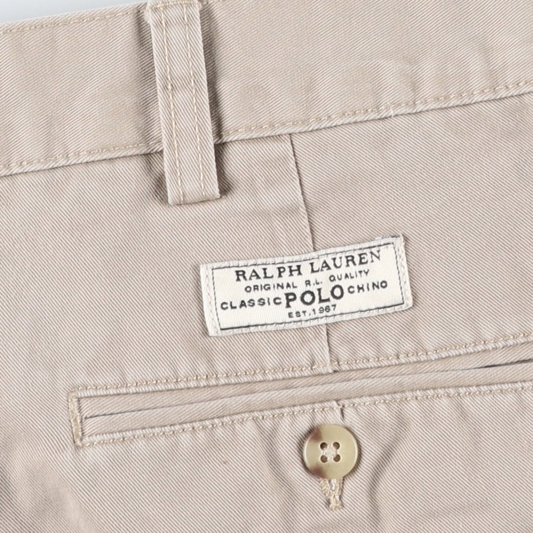 Ralph Lauren Polo by Ralph Lauren ANDREW SHORT Two-Pleat Chino Shorts, Men's Size W35 (approx.) cotton Beige type Vintage Second Hand