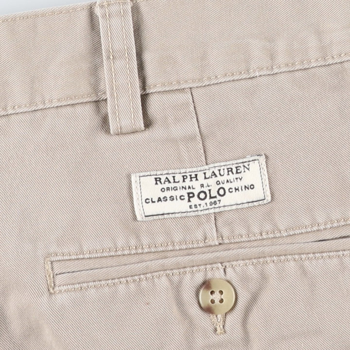 Ralph Lauren Polo by Ralph Lauren ANDREW SHORT Two-Pleat Chino Shorts, Men's Size W35 (approx.) cotton Beige type Vintage Second Hand