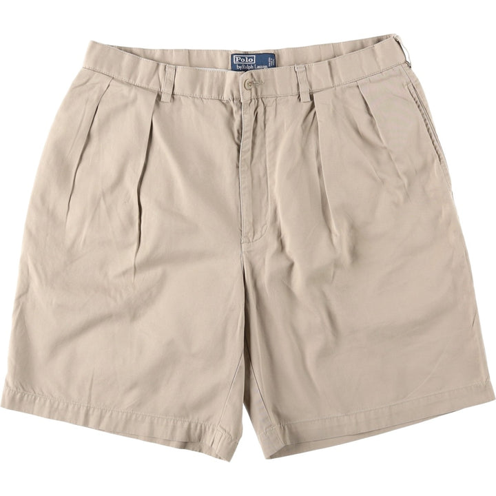 Ralph Lauren POLO by Ralph Lauren TYLER SHORT Two-pleat chino shorts, short pants, men's size W36 cotton Beige type Vintage Second Hand