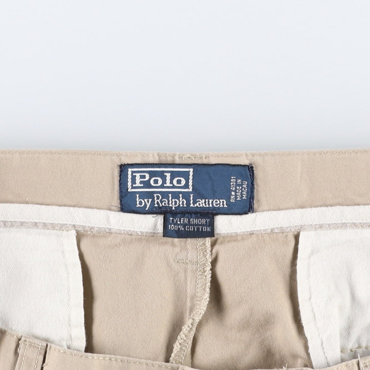 Ralph Lauren POLO by Ralph Lauren TYLER SHORT Two-pleat chino shorts, short pants, men's size W36 cotton Beige type Vintage Second Hand