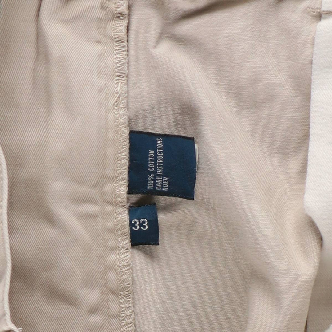 Ralph Lauren POLO by Ralph Lauren ANDREW SHORT Two-pleat chino shorts, short pants, men's size W32 cotton ivory Vintage Second Hand