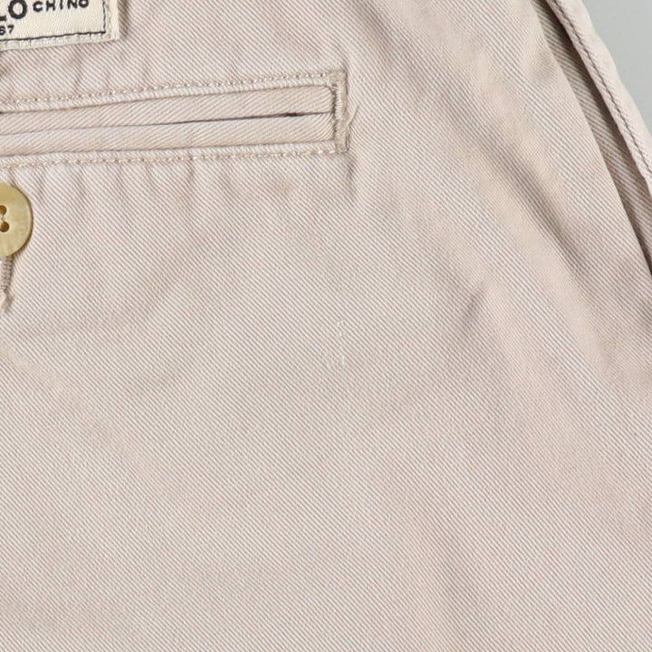 Ralph Lauren POLO by Ralph Lauren ANDREW SHORT Two-pleat chino shorts, short pants, men's size W32 cotton ivory Vintage Second Hand