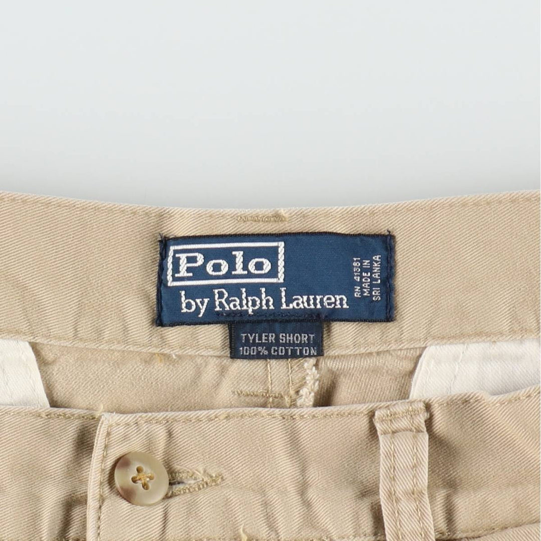 Ralph Lauren POLO by Ralph Lauren TYLER SHORT Two-pleat chino shorts, short pants, men's size W34 cotton Beige type Vintage Second Hand