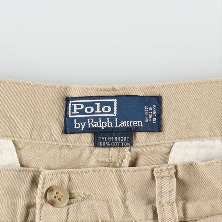 Ralph Lauren POLO by Ralph Lauren TYLER SHORT Two-pleat chino shorts, short pants, men's size W34 cotton Beige type Vintage Second Hand