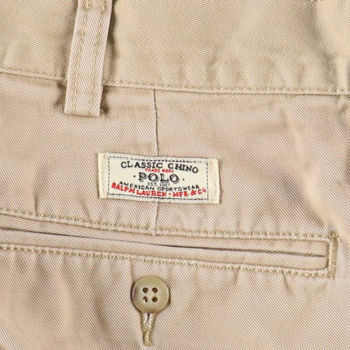 Ralph Lauren POLO by Ralph Lauren TYLER SHORT Two-pleat chino shorts, short pants, men's size W34 cotton Beige type Vintage Second Hand