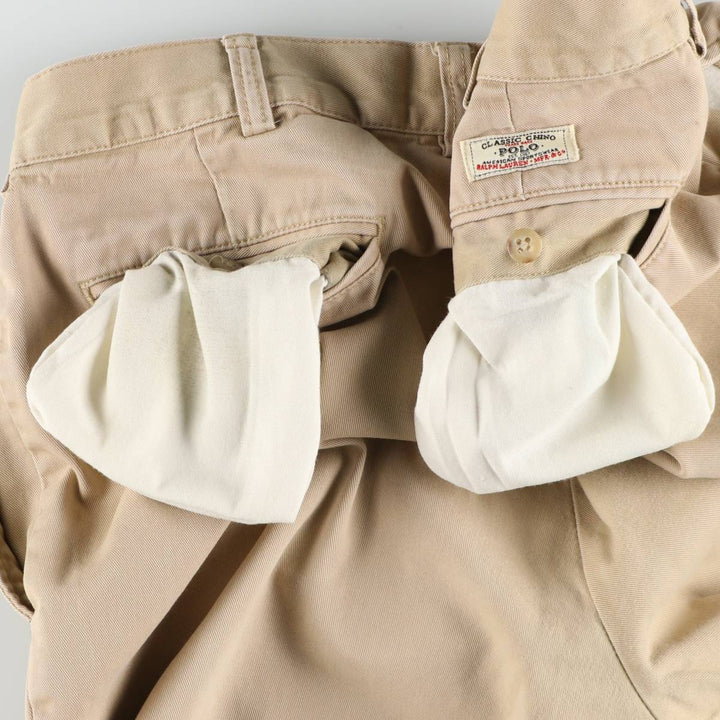 Ralph Lauren POLO by Ralph Lauren TYLER SHORT Two-pleat chino shorts, short pants, men's size W34 cotton Beige type Vintage Second Hand