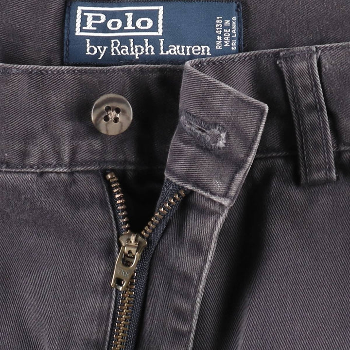 Ralph Lauren POLO by Ralph Lauren TYLER SHORT Two-pleat chino shorts, short pants, men's size W33 cotton Charcoal Vintage Second Hand