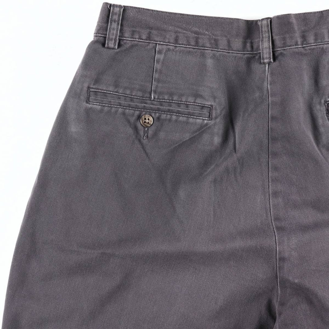Ralph Lauren POLO by Ralph Lauren TYLER SHORT Two-pleat chino shorts, short pants, men's size W33 cotton Charcoal Vintage Second Hand