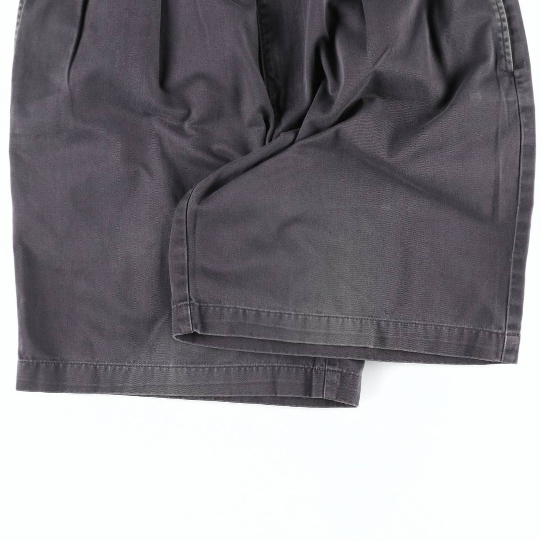 Ralph Lauren POLO by Ralph Lauren TYLER SHORT Two-pleat chino shorts, short pants, men's size W33 cotton Charcoal Vintage Second Hand