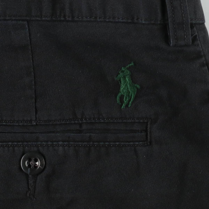 Ralph Lauren POLO by Ralph Lauren TYLER SHORT Two-Pleat Chino Shorts, Men's Size W38 (approx.) cotton black type Vintage Second Hand