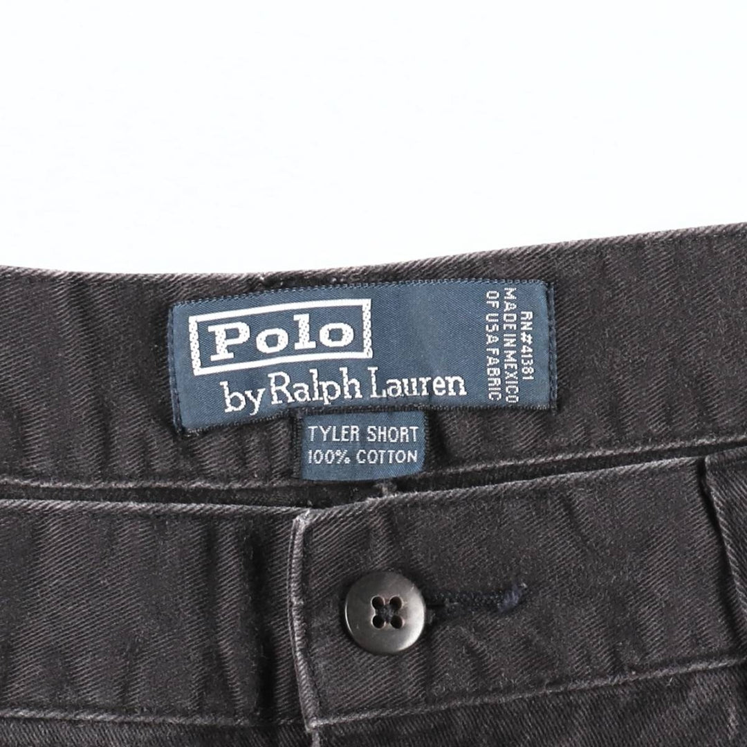 Ralph Lauren POLO by Ralph Lauren TYLER SHORT Two-pleat chino shorts, short pants, men's size W34 cotton Charcoal Vintage Second Hand