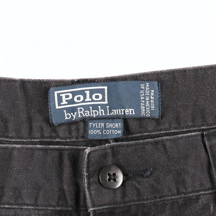 Ralph Lauren POLO by Ralph Lauren TYLER SHORT Two-pleat chino shorts, short pants, men's size W34 cotton Charcoal Vintage Second Hand