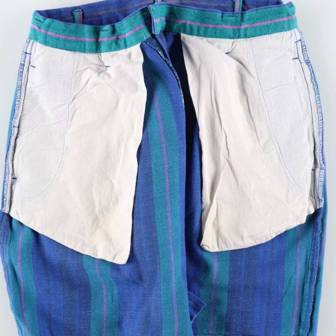 1980'S Ralph Lauren CHAPS Multi-stripe Two-pleat Chino Shorts, Men's W30 (approx.) cotton blue type Vintage Second Hand