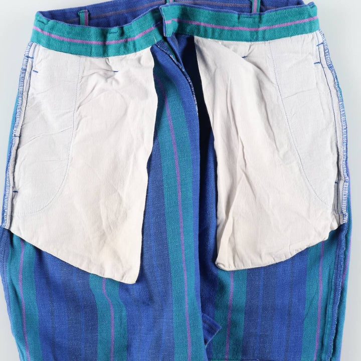 1980'S Ralph Lauren CHAPS Multi-stripe Two-pleat Chino Shorts, Men's W30 (approx.) cotton blue type Vintage Second Hand