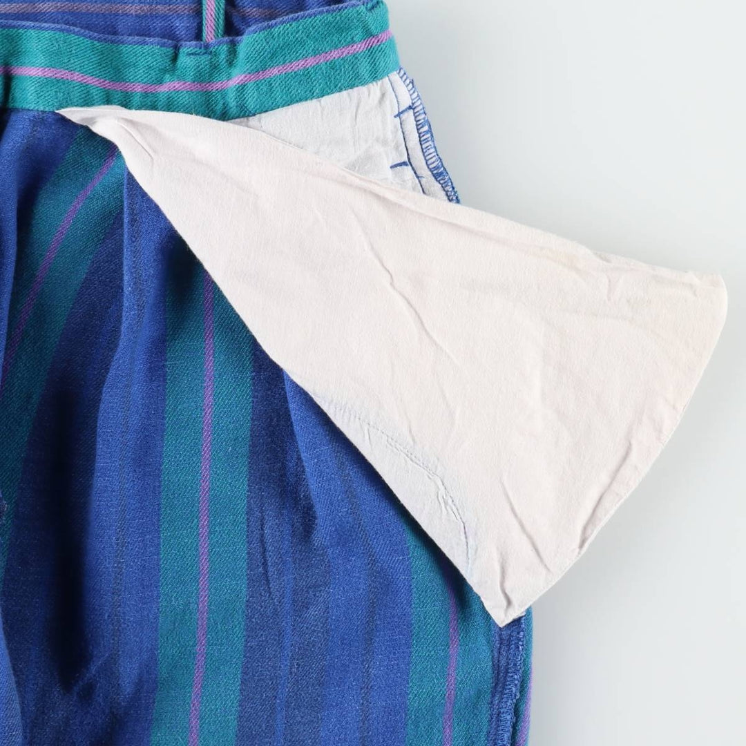 1980'S Ralph Lauren CHAPS Multi-stripe Two-pleat Chino Shorts, Men's W30 (approx.) cotton blue type Vintage Second Hand