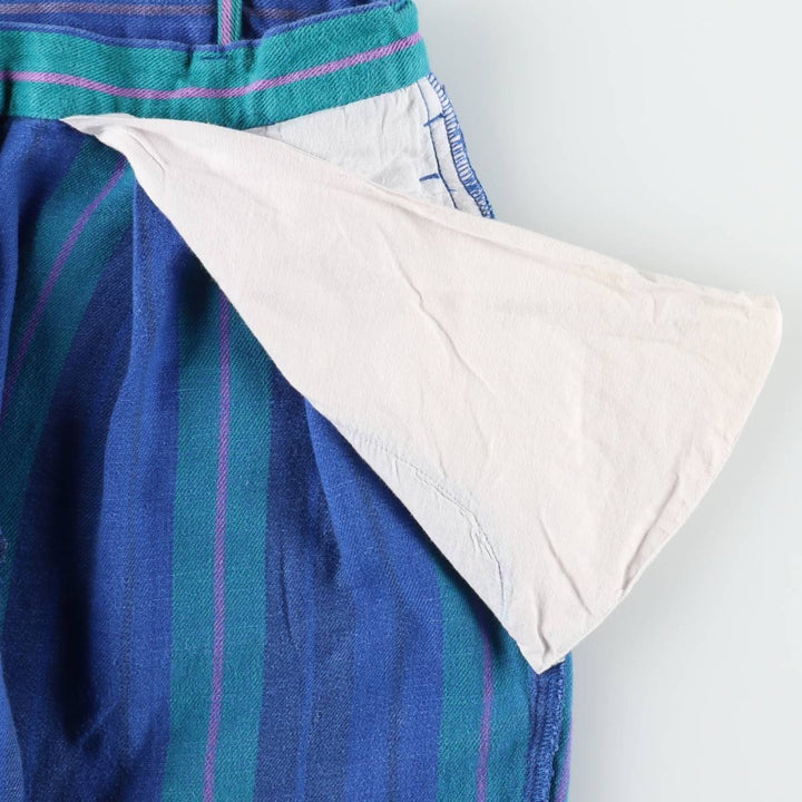 1980'S Ralph Lauren CHAPS Multi-stripe Two-pleat Chino Shorts, Men's W30 (approx.) cotton blue type Vintage Second Hand