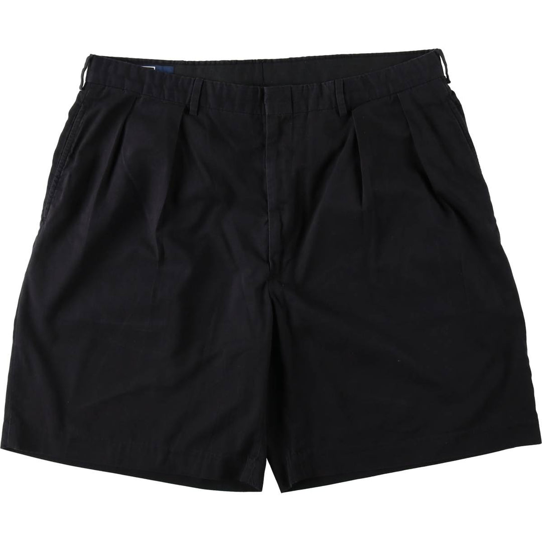 Ralph Lauren POLO by Ralph Lauren Two-pleat Chino Shorts, Men's, Size W37 cotton black type Vintage Second Hand