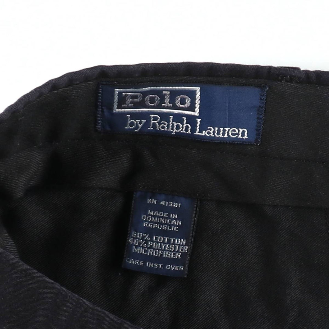 Ralph Lauren POLO by Ralph Lauren Two-pleat Chino Shorts, Men's, Size W37 cotton black type Vintage Second Hand