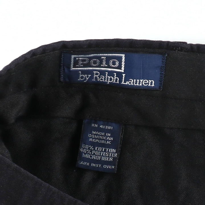 Ralph Lauren POLO by Ralph Lauren Two-pleat Chino Shorts, Men's, Size W37 cotton black type Vintage Second Hand
