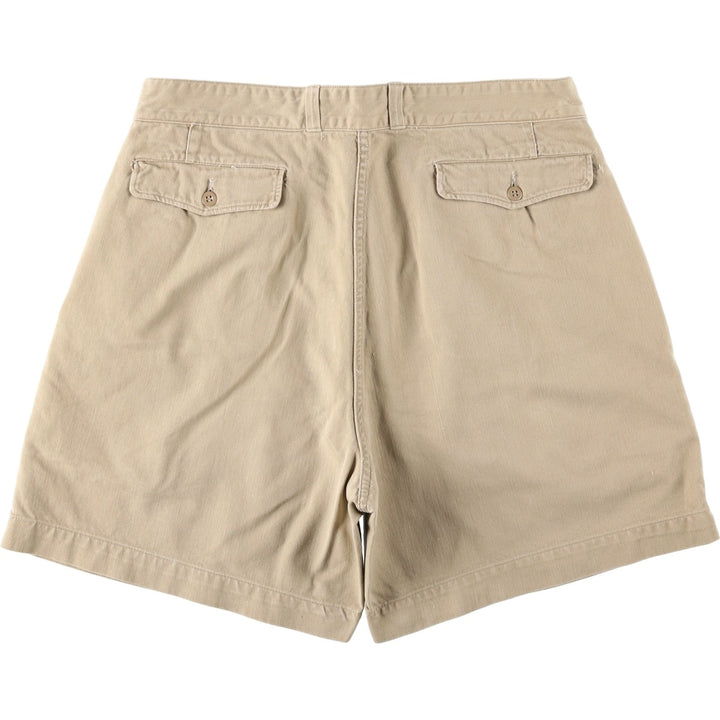 1950s-1960'S French Army M-52 Two-Pleat Military Chino Shorts, Men's Size W34 (approx.), Vintage unclear Beige type Vintage Second Hand