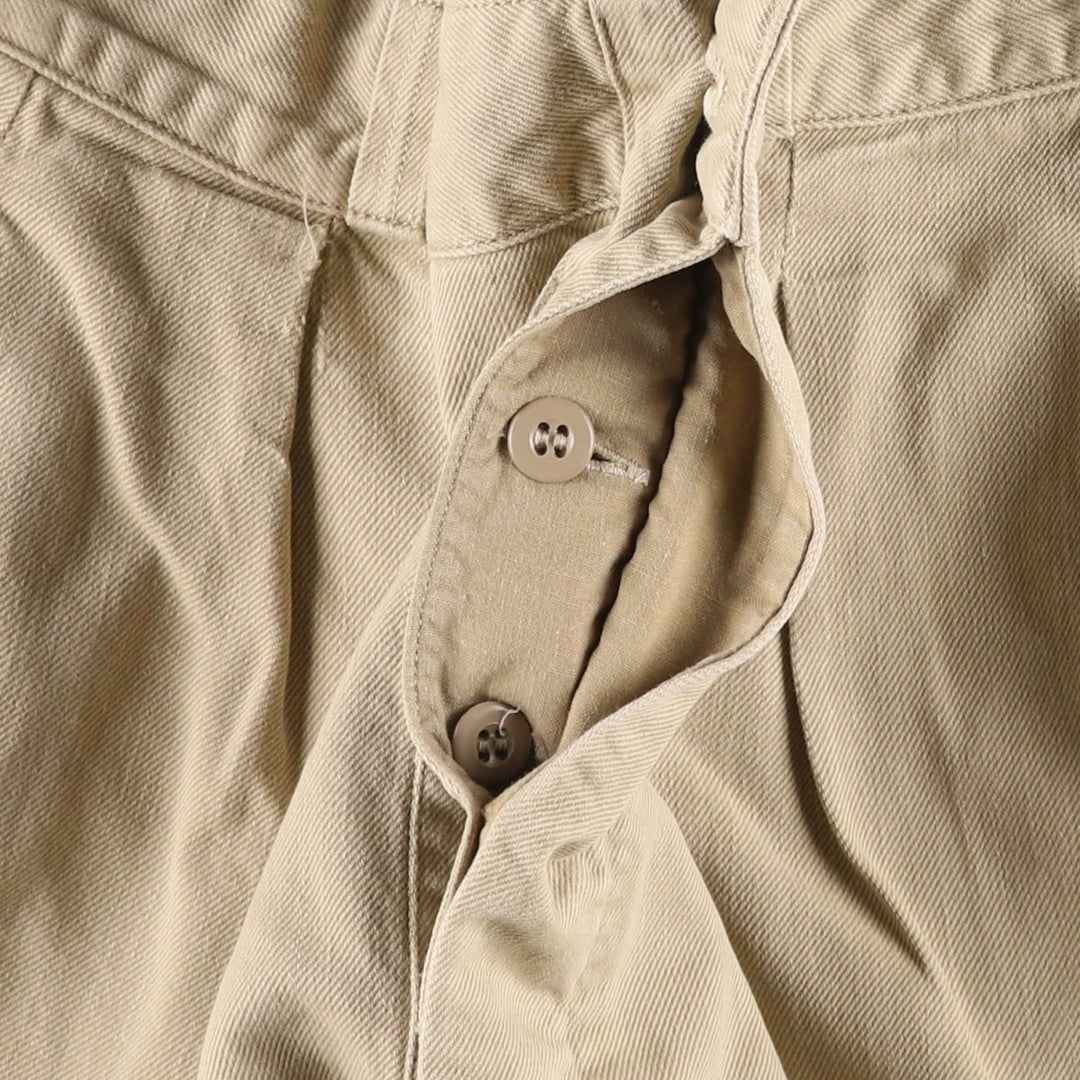 1950s-1960'S French Army M-52 Two-Pleat Military Chino Shorts, Men's Size W34 (approx.), Vintage unclear Beige type Vintage Second Hand
