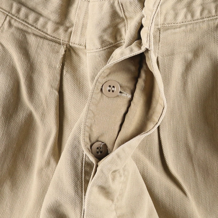 1950s-1960'S French Army M-52 Two-Pleat Military Chino Shorts, Men's Size W34 (approx.), Vintage unclear Beige type Vintage Second Hand