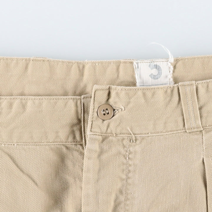 1950s-1960'S French Army M-52 Two-Pleat Military Chino Shorts, Men's Size W34 (approx.), Vintage unclear Beige type Vintage Second Hand