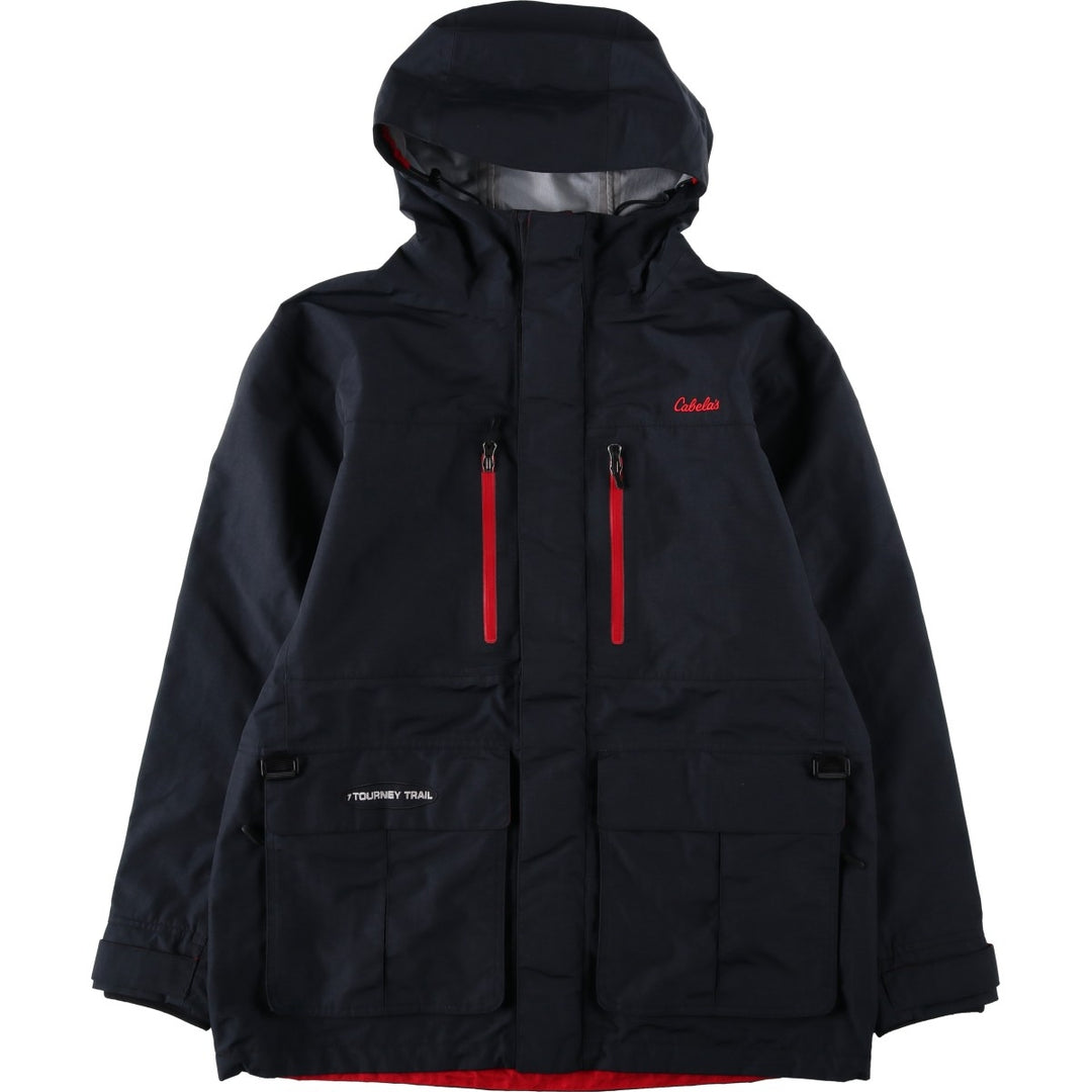 Cabelas Mountain Parka Shell Jacket, Men's Size L (approx.) Nylon black type Vintage Second Hand