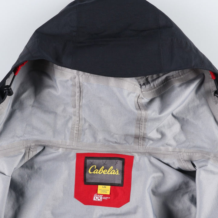Cabelas Mountain Parka Shell Jacket, Men's Size L (approx.) Nylon black type Vintage Second Hand