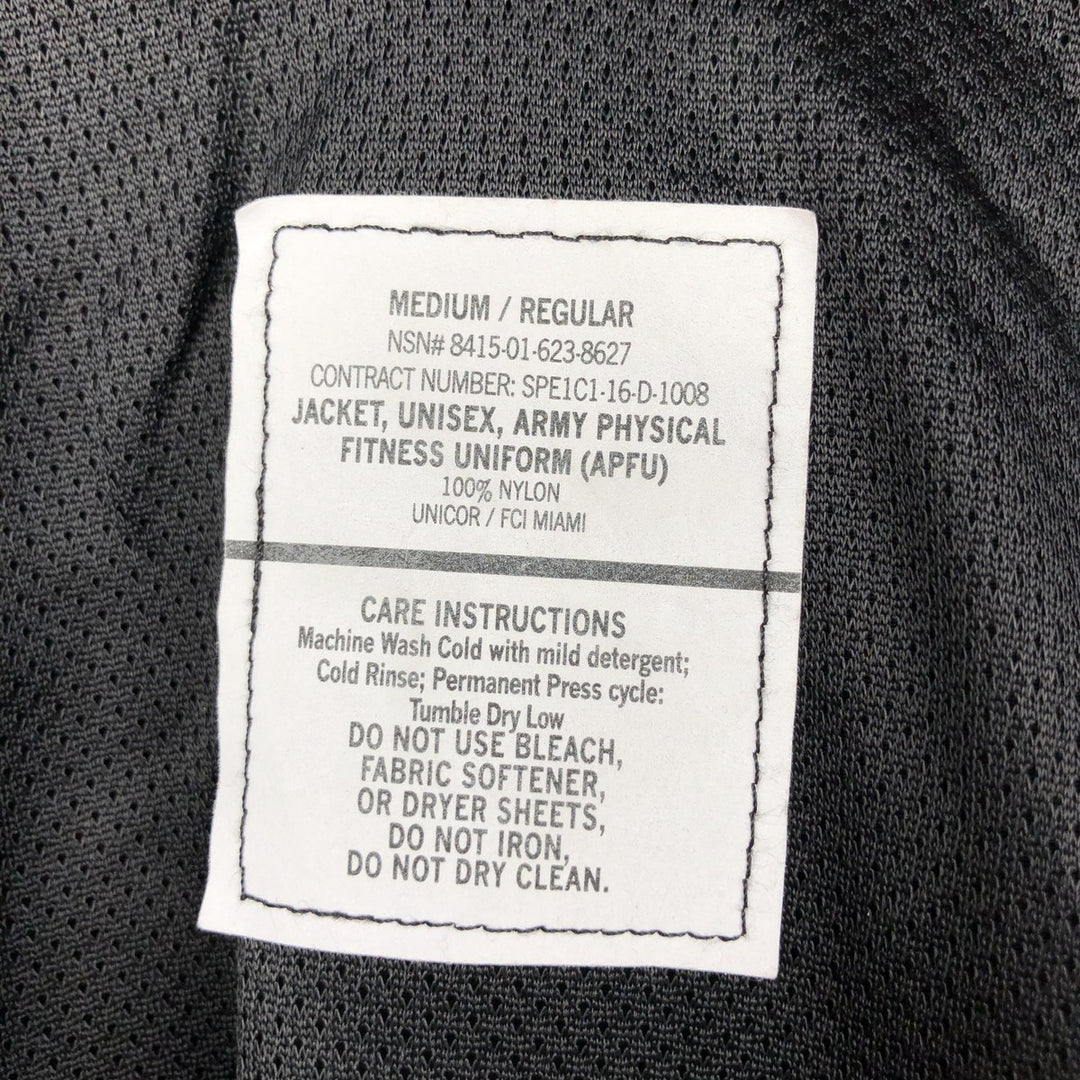 Genuine US Army APFU Training Jacket, Nylon Jacket, Made in USA, MEDIUM Nylon black type Vintage Second Hand