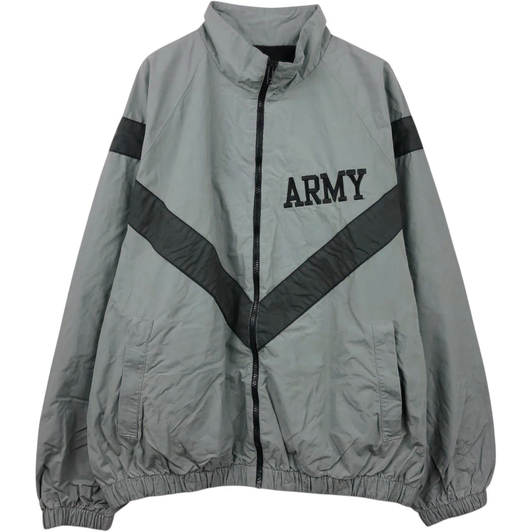 1990'S US Army PFU Training Jacket, Nylon Jacket, Made in USA, Large Regular (Equivalent to Men's L) Nylon gray type Vintage Second Hand