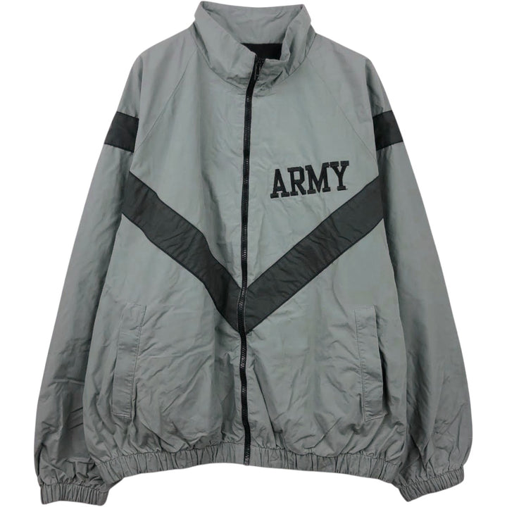 1990'S US Army PFU Training Jacket, Nylon Jacket, Made in USA, Large Regular (Equivalent to Men's L) Nylon gray type Vintage Second Hand