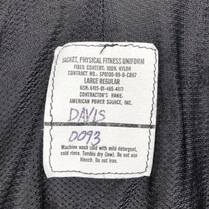 1990'S US Army PFU Training Jacket, Nylon Jacket, Made in USA, Large Regular (Equivalent to Men's L) Nylon gray type Vintage Second Hand