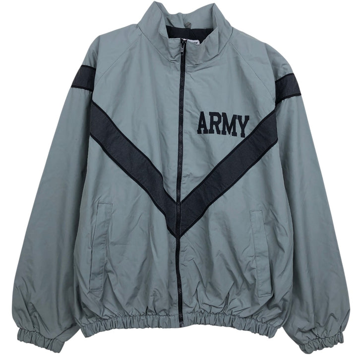 2000'S US Military Issue SKILCRAFT PFU Training Jacket Nylon Jacket Made in USA MEDIUM Nylon gray type Vintage Second Hand