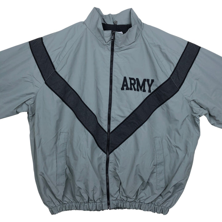 2000'S US Military Issue SKILCRAFT PFU Training Jacket Nylon Jacket Made in USA MEDIUM Nylon gray type Vintage Second Hand