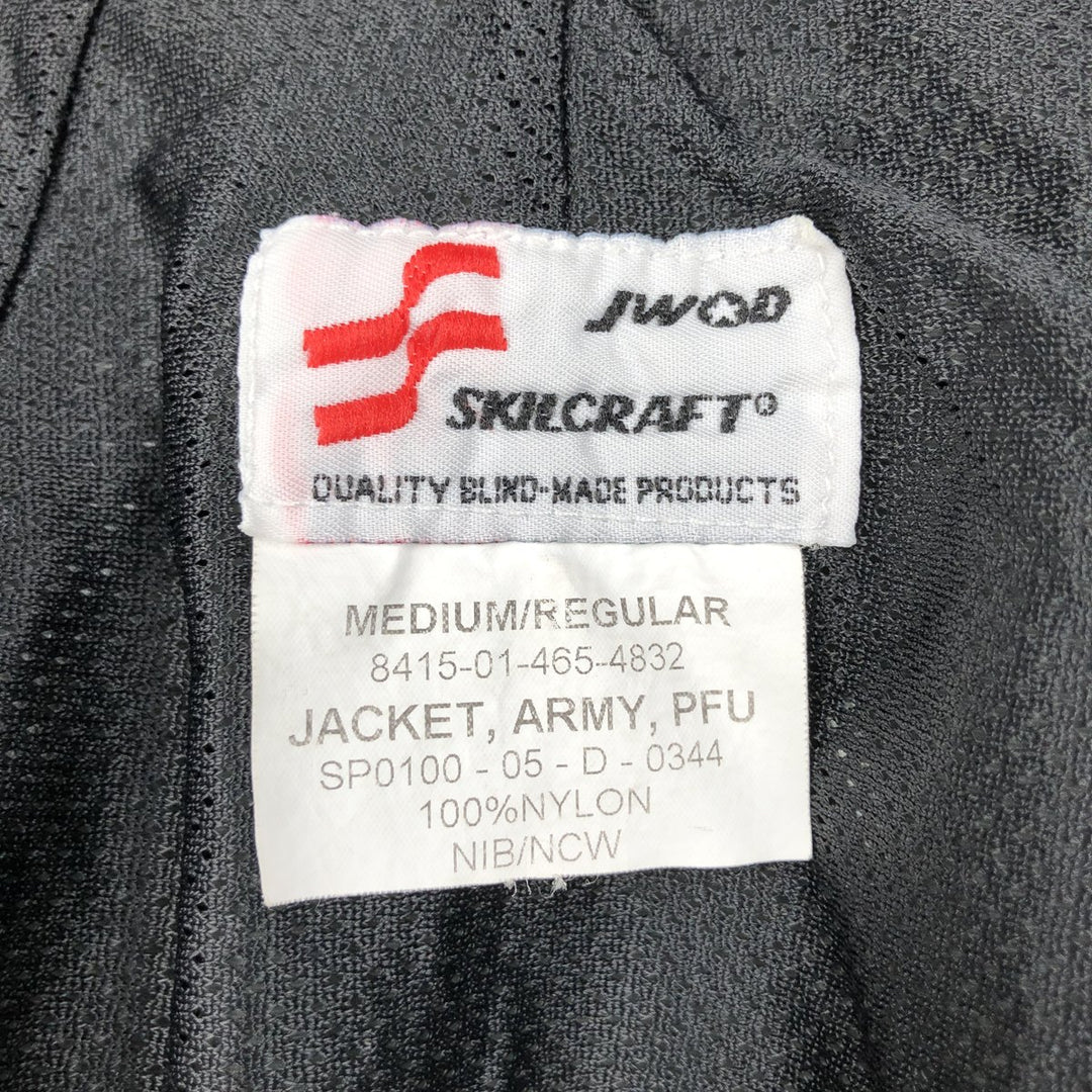 2000'S US Military Issue SKILCRAFT PFU Training Jacket Nylon Jacket Made in USA MEDIUM Nylon gray type Vintage Second Hand
