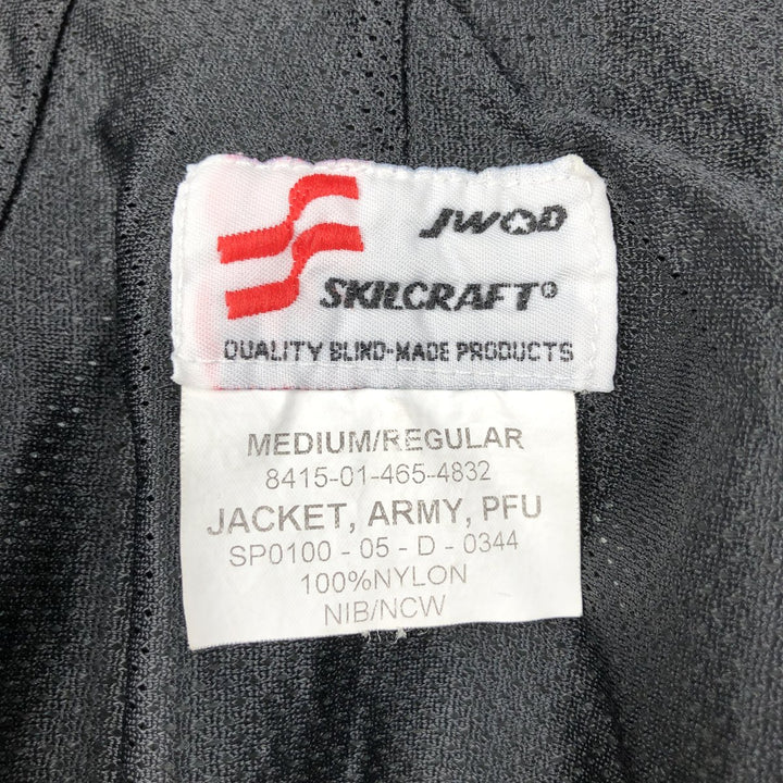 2000'S US Military Issue SKILCRAFT PFU Training Jacket Nylon Jacket Made in USA MEDIUM Nylon gray type Vintage Second Hand