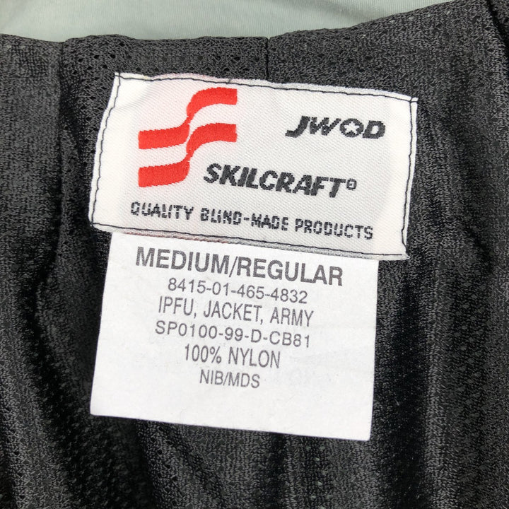 1990'S US Military Issue SKILCRAFT IPFU Training Jacket, Nylon Jacket, Made in USA, Medium Size Nylon gray type Vintage Second Hand