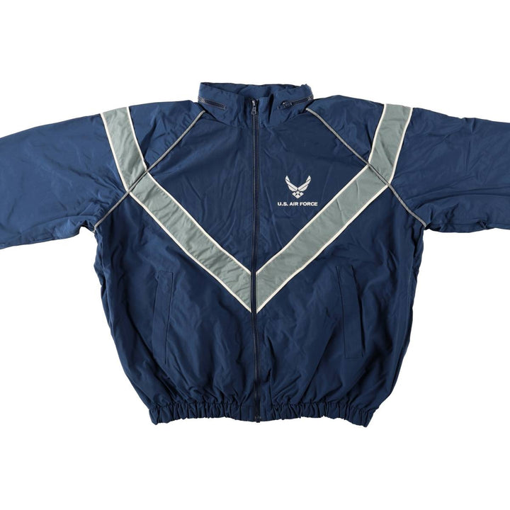 Genuine US military USAIR FORCE SKILCRAFT PTU training jacket, nylon jacket, made in USA, MEDIUM Nylon navy blue type Vintage Second Hand